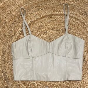 ZARA PLEATHER CORSET TANK TOP